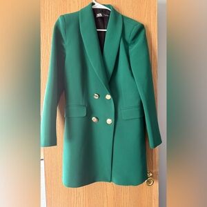 Zara XL Emerald Green Blazer dress with gold buttons. Only worn once.